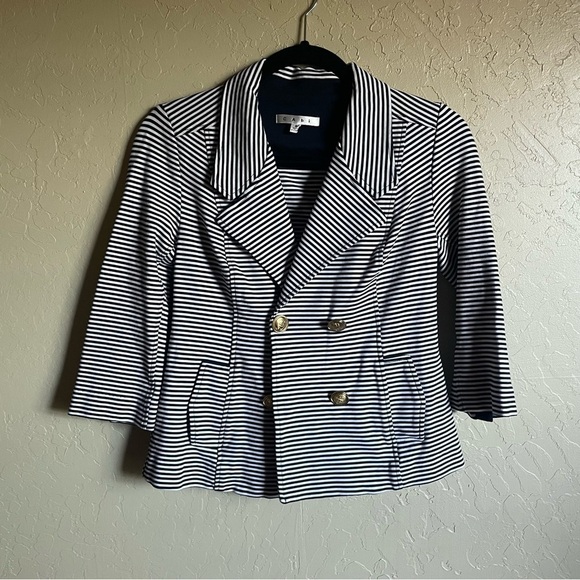 CAbi #823 Navy Striped Nautical Blazer - Picture 3 of 9